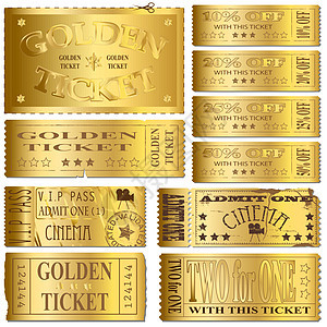 金金票销售展示抽奖彩票折扣卡片金子优惠券准入金属图片