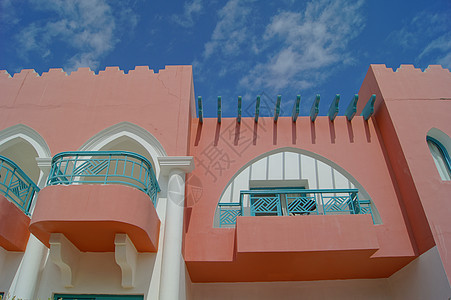 阿拉伯语建筑露台支撑红陶途径陶瓷建筑学院子制品楼梯花园图片