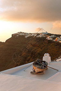 圣桑托里尼岛日落风景图片