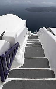 通往海洋的楼梯地平线建筑学蓝色晴天路面露天石头建筑文化船只图片