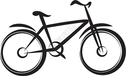 简单的黑色线条的自行车轮光背影图片
