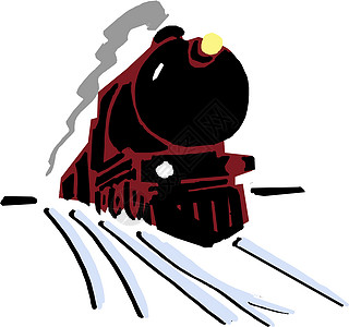 旧的蒸汽机车车轮火车机器白色引擎汽船插图机械绘画投标图片