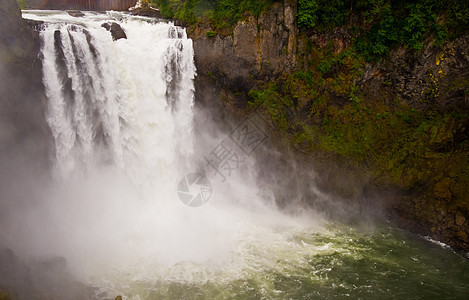 斯诺夸尔米瀑布吸引力激流水电季节观光溪流游客下降尔米岩石图片