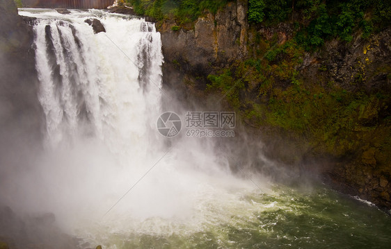 斯诺夸尔米瀑布吸引力激流水电季节观光溪流游客下降尔米岩石图片