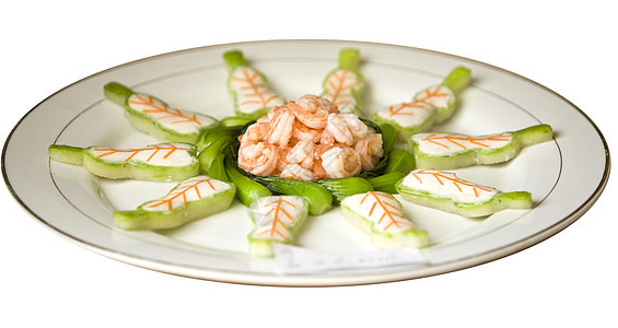 中国饮食文化 中国菜盘中餐蔬菜海鲜素食烹饪螃蟹绿色食物饭厅贝类图片