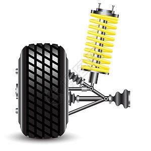 前车悬浮 前视轮胎轮辋速度车辆金属维修机器力学圆柱技术图片