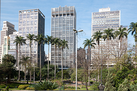 在Sao Paulo市的建筑物中心天空房子办公室城市建筑学公寓市中心首都蓝色图片