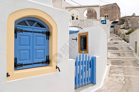村街露天房子文化入口建筑学窗户蓝色建筑便门楼梯图片