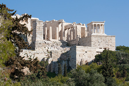 龙门花甲希腊雅典大都会古老的废墟背景