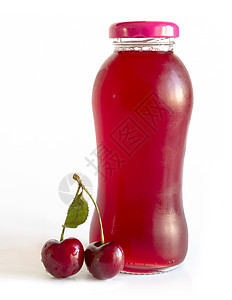 樱桃汁液体瓶子白色宏观红色浆果果汁食物玻璃水果图片