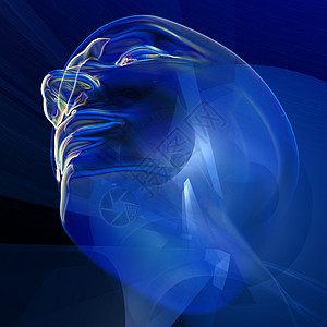 带有深色背景的抽象透明的人类头部轮廓图示Name以数字显示蓝色插图头脑风暴图片