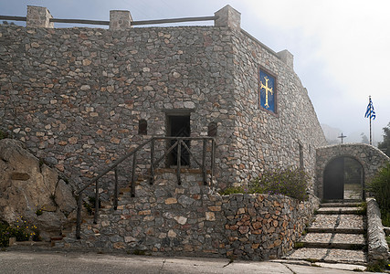修道院石墙和入口图片