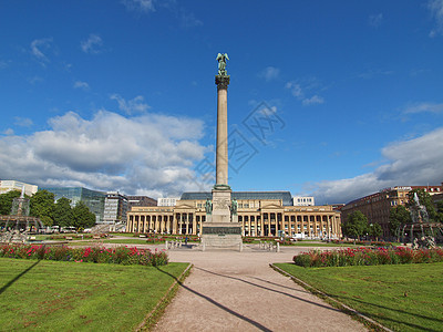 Castle广场 斯图加特柱子建筑学雕塑喷泉地标联盟雕像正方形纪念碑城堡图片