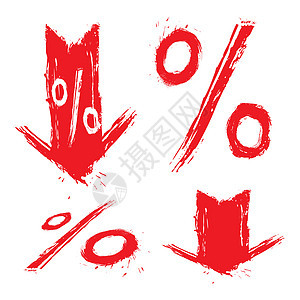 贴折扣符号零售费率价格插图涂鸦红色速度利润箭头图片