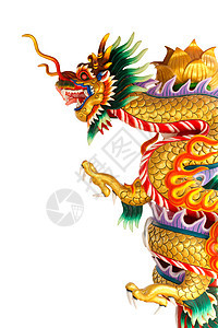 中国风格的龙雕像金子节日宗教艺术传统建筑学财富红色雕塑寺庙背景图片