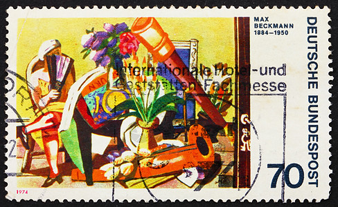 马克思·贝克曼的 1974年德国大死难者 邮票背景图片