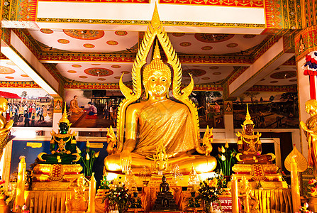 佛像文化冥想寺庙旅行旅游传统信仰古董金子雕像图片
