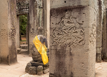 Angkor Thom柬埔寨的Bayon庙寺图片