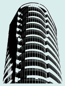 建筑以石板风格设计建筑物城市插图元素背景图片