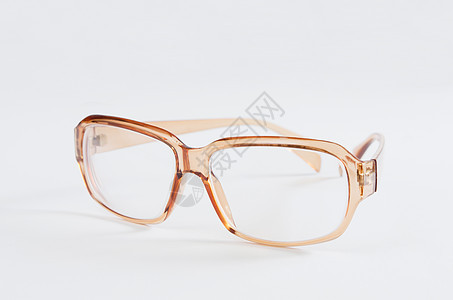 棕色眼镜白色框架光学阅读镜片反射眼睛塑料图片