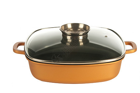 炊具 非锅炉烹饪白色厨具用具平底锅工具棕色厨房橙子金属图片
