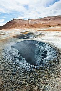 泥罐温泉水晶喷气天空火山反差陨石土壤沸腾地面图片