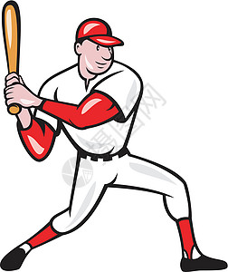 美国棒球球手打巴丁卡通卡通片行动男人玩家面糊男性插图艺术品蝙蝠运动图片