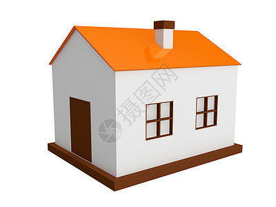 一间小房子搬迁窗户建筑住房销售渲染村庄建筑学项目玩具背景图片