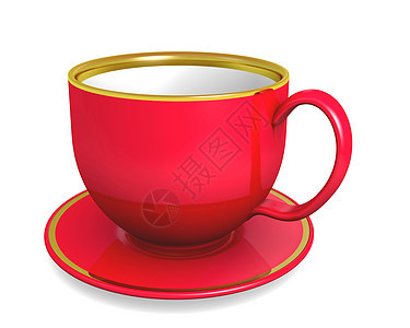 红杯咖啡店橙子早餐制品反射盘子厨房饮料咖啡金子图片