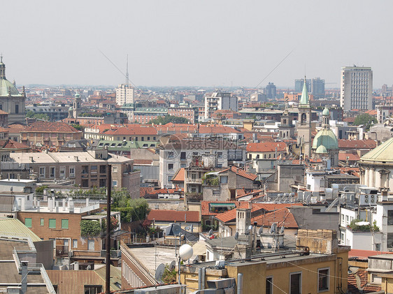意大利米兰中心城市地标大教堂纪念碑天际全景联盟建筑学景观图片