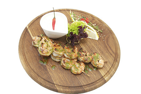 虾洋葱烧烤胡椒午餐宏观营养美食家盘子食物叶子图片