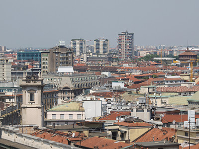 意大利米兰城市中心建筑学景观纪念碑全景建筑天际联盟地标图片
