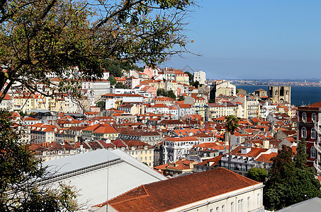 葡萄牙 里斯本全景旅行建筑学建筑城市旅游城堡中心电梯房屋教会背景图片