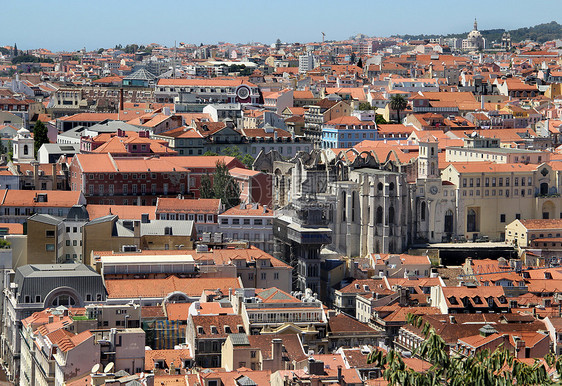 里斯本 葡萄牙城堡首都纪念碑旅行建筑树木城市观光电梯历史图片