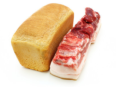 面包和大肉油炸早餐脆皮饮食原油食物红色产品白色黄色图片