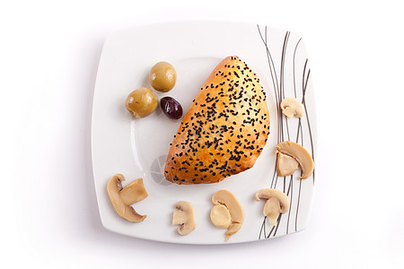 面包摆盘塞满了马什室的垫子木头脑袋健康面包季节早餐辣椒胡椒营养饮食背景
