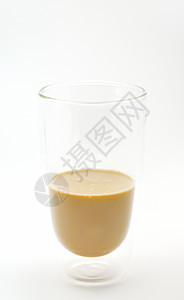 牛奶茶半清杯背景图片