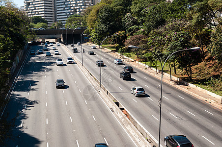 城市Saopaulo的交通渠道街道市中心公寓树木场景运动办公室建造公园建筑学图片