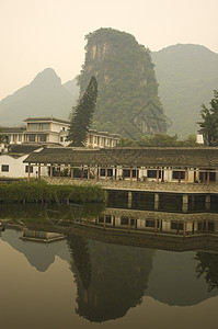 吉林语天堂旅行明信片薄雾农村城市旅游棕褐色乡村场景图片