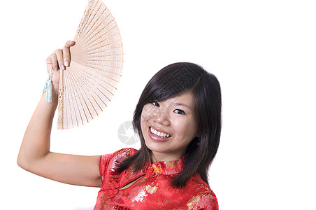 成山财富姿势手势传统衣服季节旗袍庆典女孩节日图片
