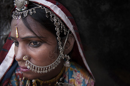 印度一名拉贾斯坦尼妇女肖像图片