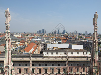 意大利米兰全景大教堂天际地标联盟中心建筑景观纪念碑城市图片