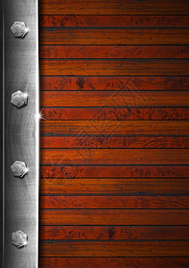 旧木制和金属背景反思控制板合金木头作品木板公司横幅抛光商业图片