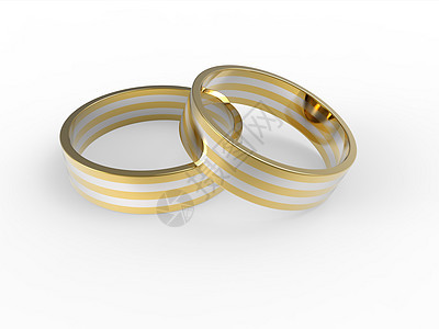 白色背景的金银婚戒和银银婚戒被孤立订婚宏观新娘财富珠宝庆典丈夫婚姻戒指婚礼图片