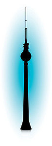 柏林历史电视电讯餐厅建筑插图牙签蓝色旅游收音机图片