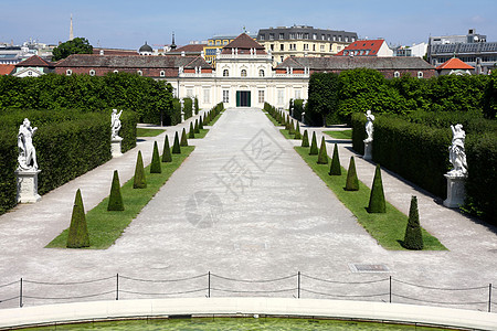 下贝尔韦代尔市 奥地利维也纳历史天空博物馆公园历史性地标旅游蓝色纪念碑花朵图片