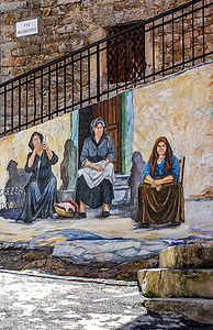 奥尔戈索洛的绘画作品旅游工作艺术家涂鸦村庄油漆壁画艺术图片