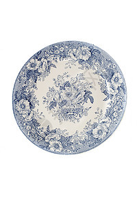 古董板工作室图案古董餐具蓝色陶瓷花卉白色风格装饰背景图片