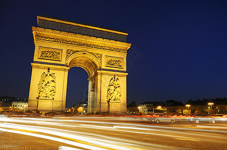 胜利之拱门 法国巴黎 法国巴黎天空景观文化首都地标纪念碑历史性城市正方形蓝色图片
