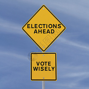 提前选举政治天空警告表决蓝色路标投票图片